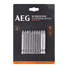 Набор бит РН2, 70 мм AEG AASDPH27010 (10 шт)