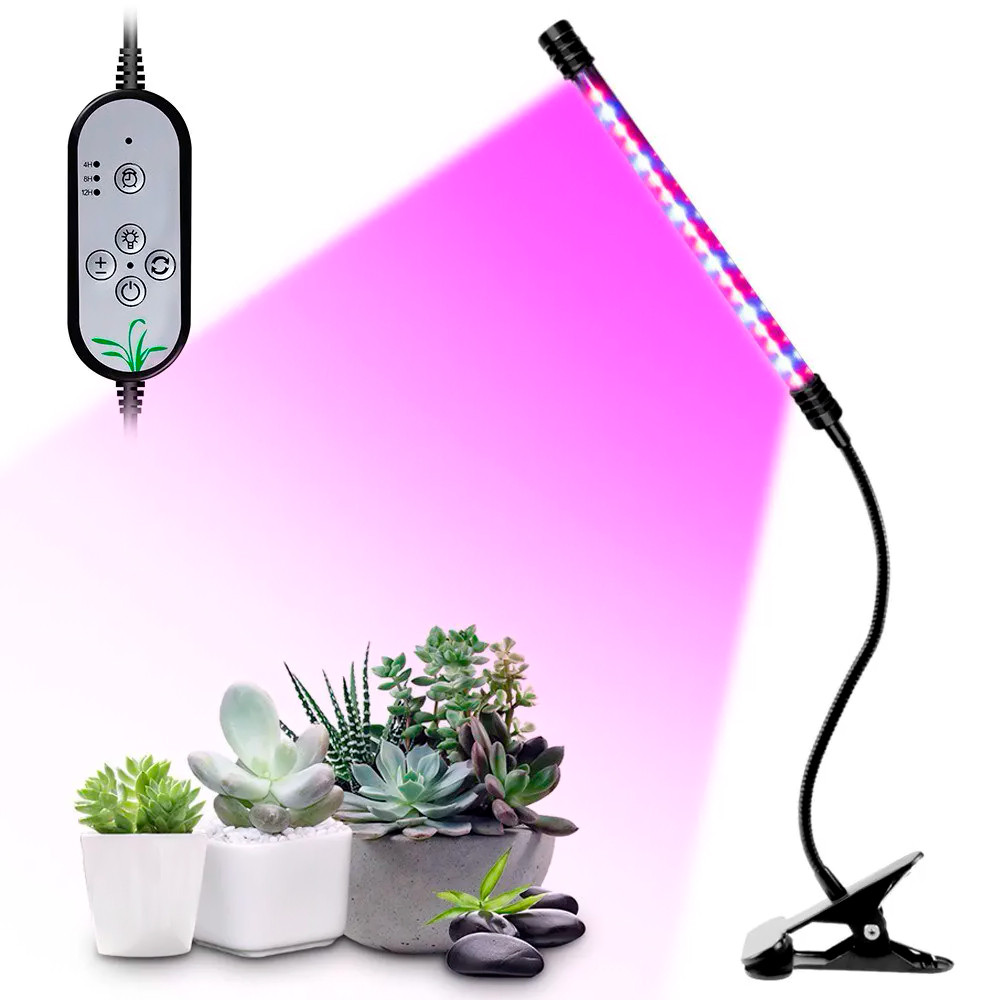 Светодиодная LED фитолампа для подсветки растений с одной головкой