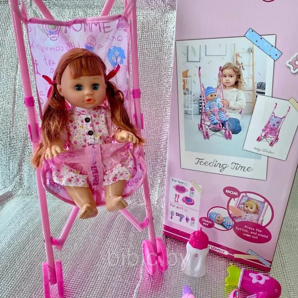 Кукла пупс с коляской и аксессуарами, фото 1