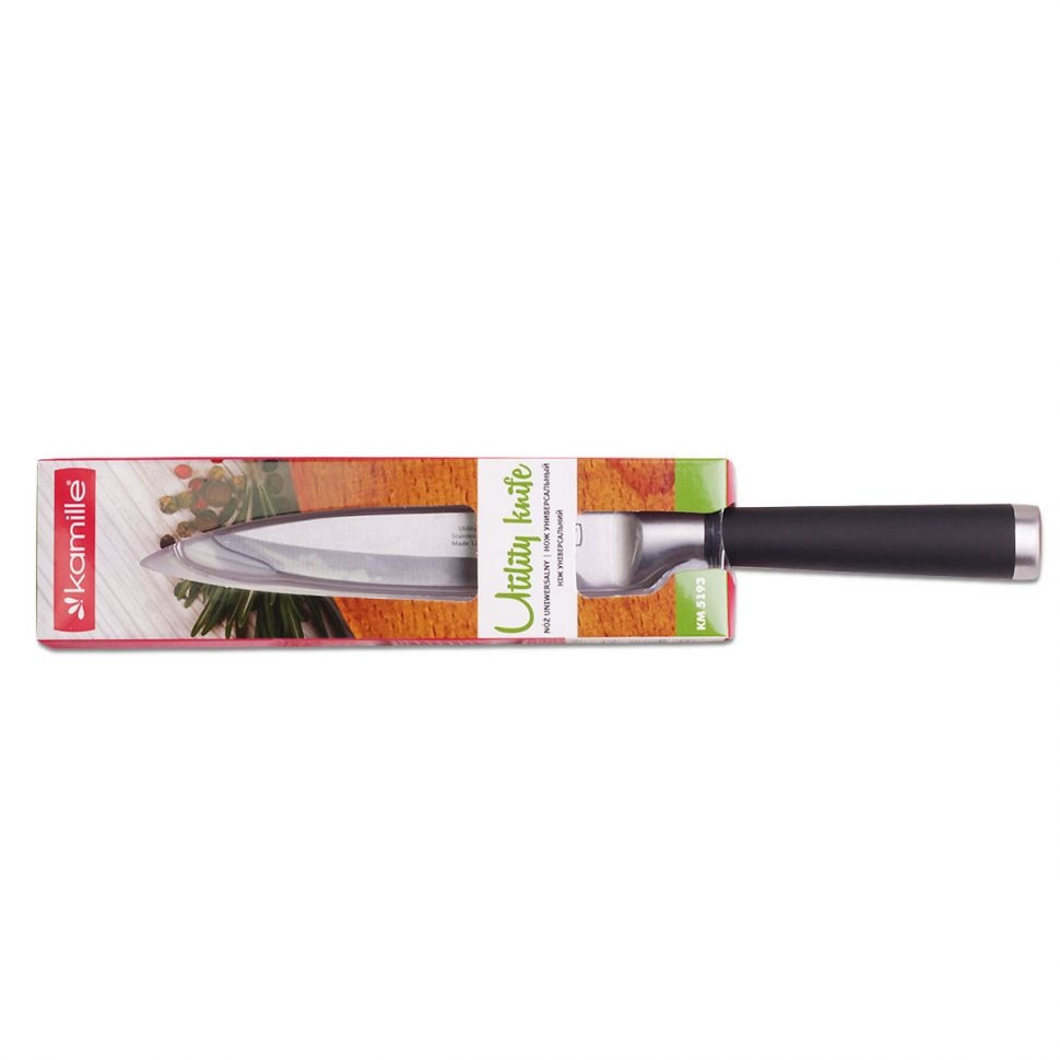 Kamille/ Нож универсальный  из нержавеющей стали с с полыми ручками soft  12см