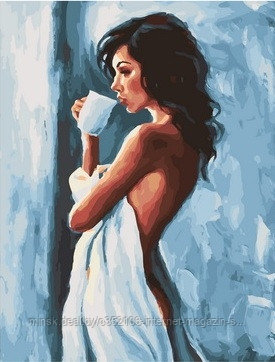 Рисование по номерам "Утро начинается с кофе" картина