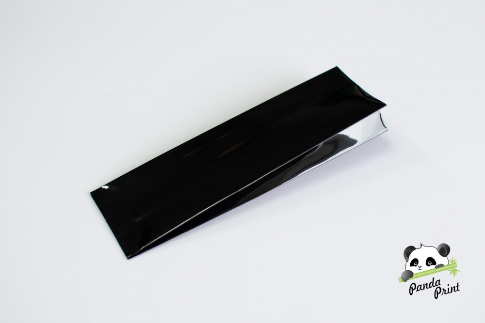 Пакет с центральным швом металлизированный 60+30х180, черный - фото 3 - id-p174377054