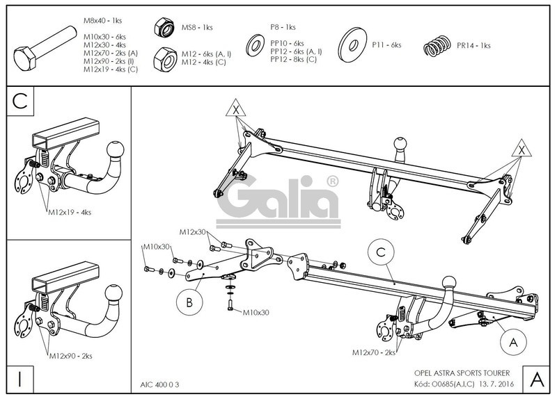 Фаркоп для Opel Astra K универсал 2015-2021 - фото 4 - id-p177347065