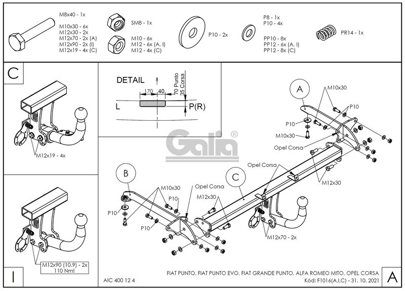 Фаркоп для Opel Corsa D 2006-2014 - фото 3 - id-p177347330