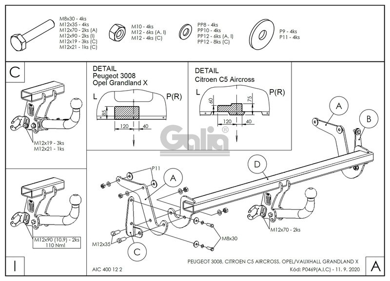 Фаркоп для Opel Grandland X 2017- - фото 3 - id-p177347609