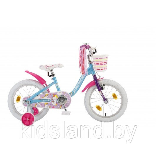 Детский велосипед POLAR JR 16'' Unicorn baby (голубой)