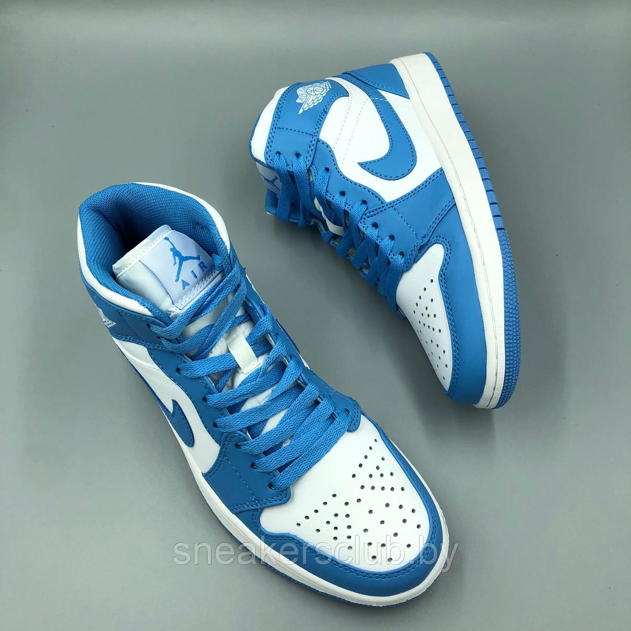 Кроссовки женские / подростковые демисезон Nike Jordan 1 бело-голубые - фото 8 - id-p177349905