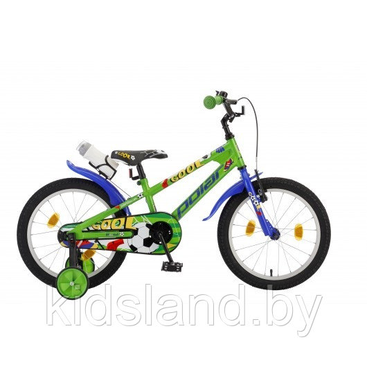 Детский велосипед POLAR JR 18'' Football (зеленый) - фото 1 - id-p177351144
