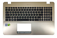 Верхняя часть корпуса (Palmrest) Asus X542 с клавиатурой, золотистый