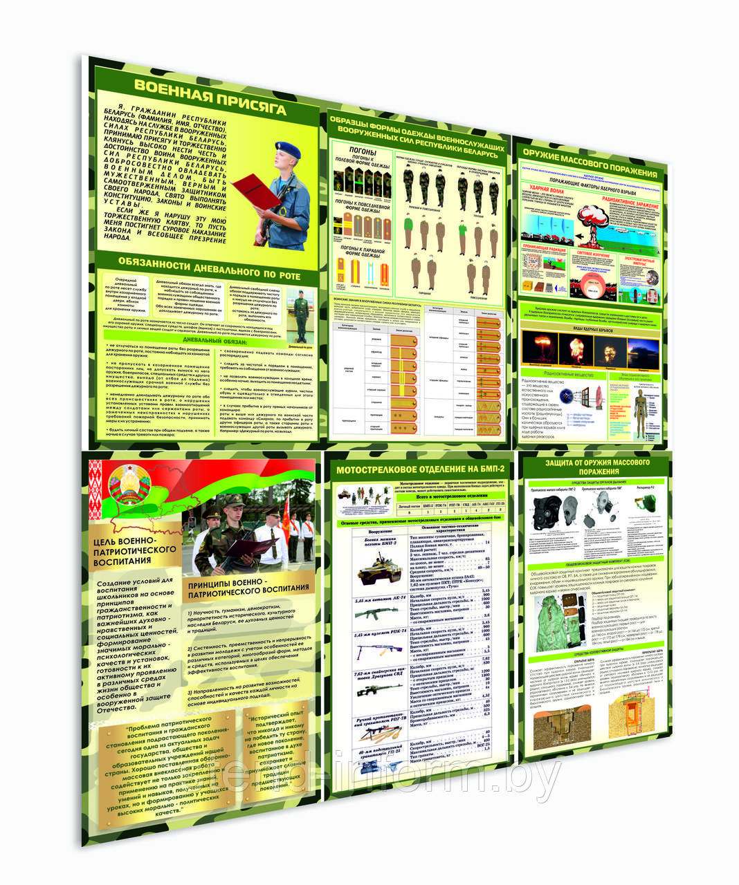 Комплекс стендов  по допризывной подготовке 6 шт, р-р каждого 75*110 см
