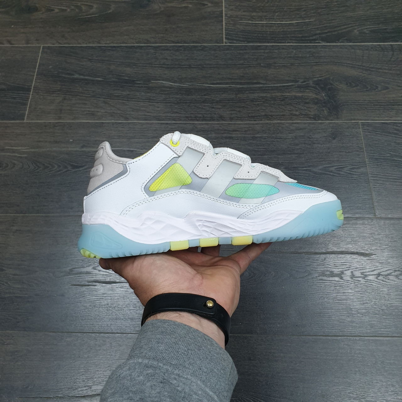 Кроссовки Adidas Niteball Pulse Aqua Pulse Yellow Cloud White - фото 3 - id-p177334485