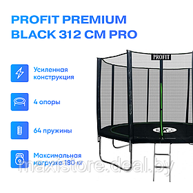 Батут ProFit Premium Black 312 см PRO с внешней защитной сеткой и лестницей