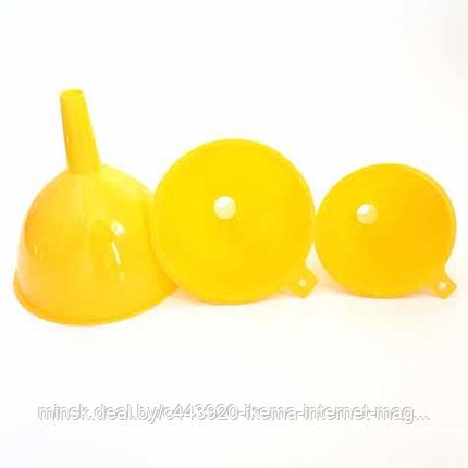 Воронка (набор 3 шт.) 12,5-11-9,5 см. (446-SY-006) Цвет: Желтый, фото 2