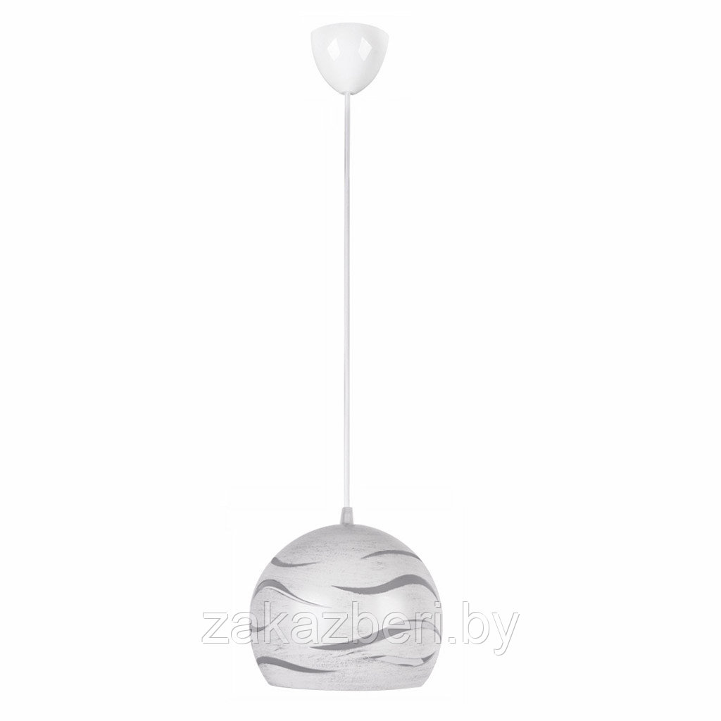 Светильник потолочный д20см, h17см, общая длиная 70см, пластик, белый+серебро (Россия)