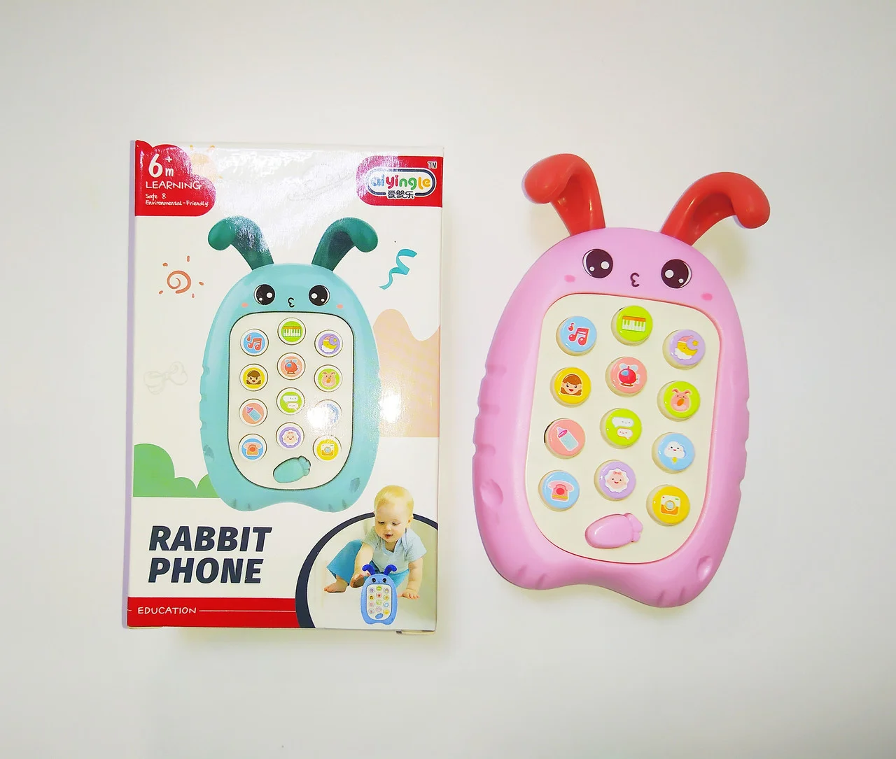 Телефончик для малышей "Кролик" с макушкой грызунком, арт.668-138 - фото 1 - id-p177417901