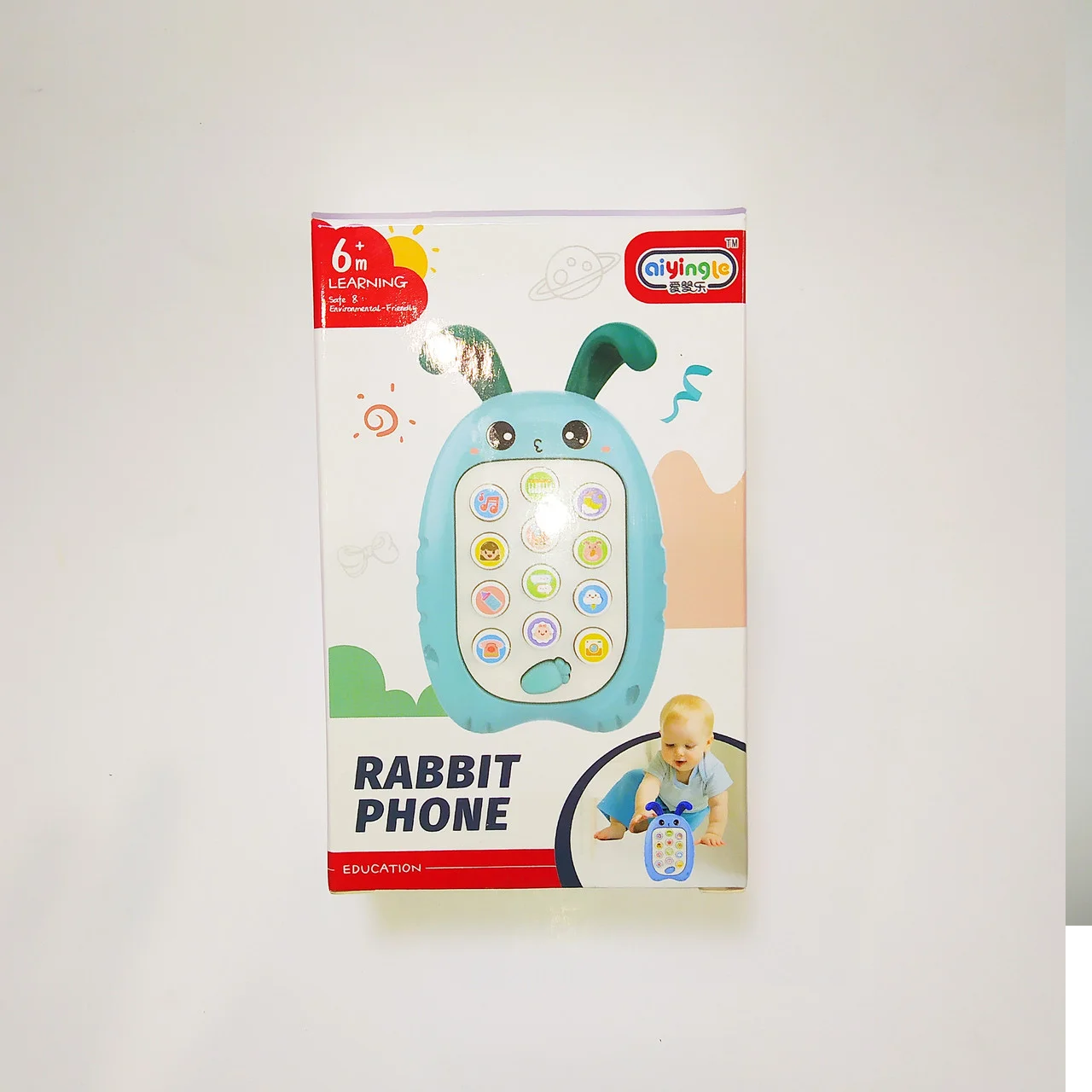 Телефончик для малышей "Кролик" с макушкой грызунком, арт.668-138 - фото 2 - id-p177417901