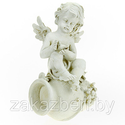 Скульптура-фигура для сада из полистоуна "Ангел на кувшине" 22х32см (Россия)