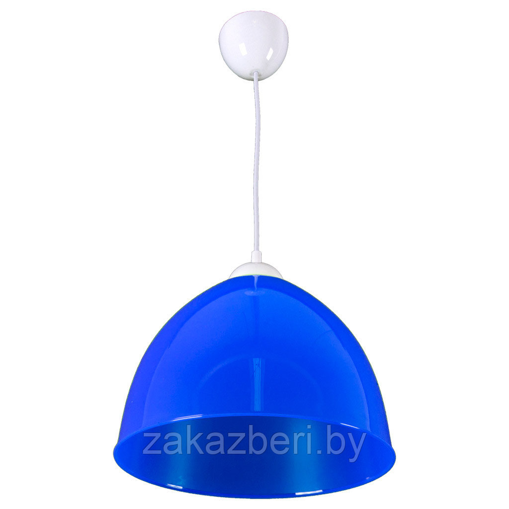 Светильник потолочный д30см, h21см, общая высота 60см, пластик, синий (Россия)