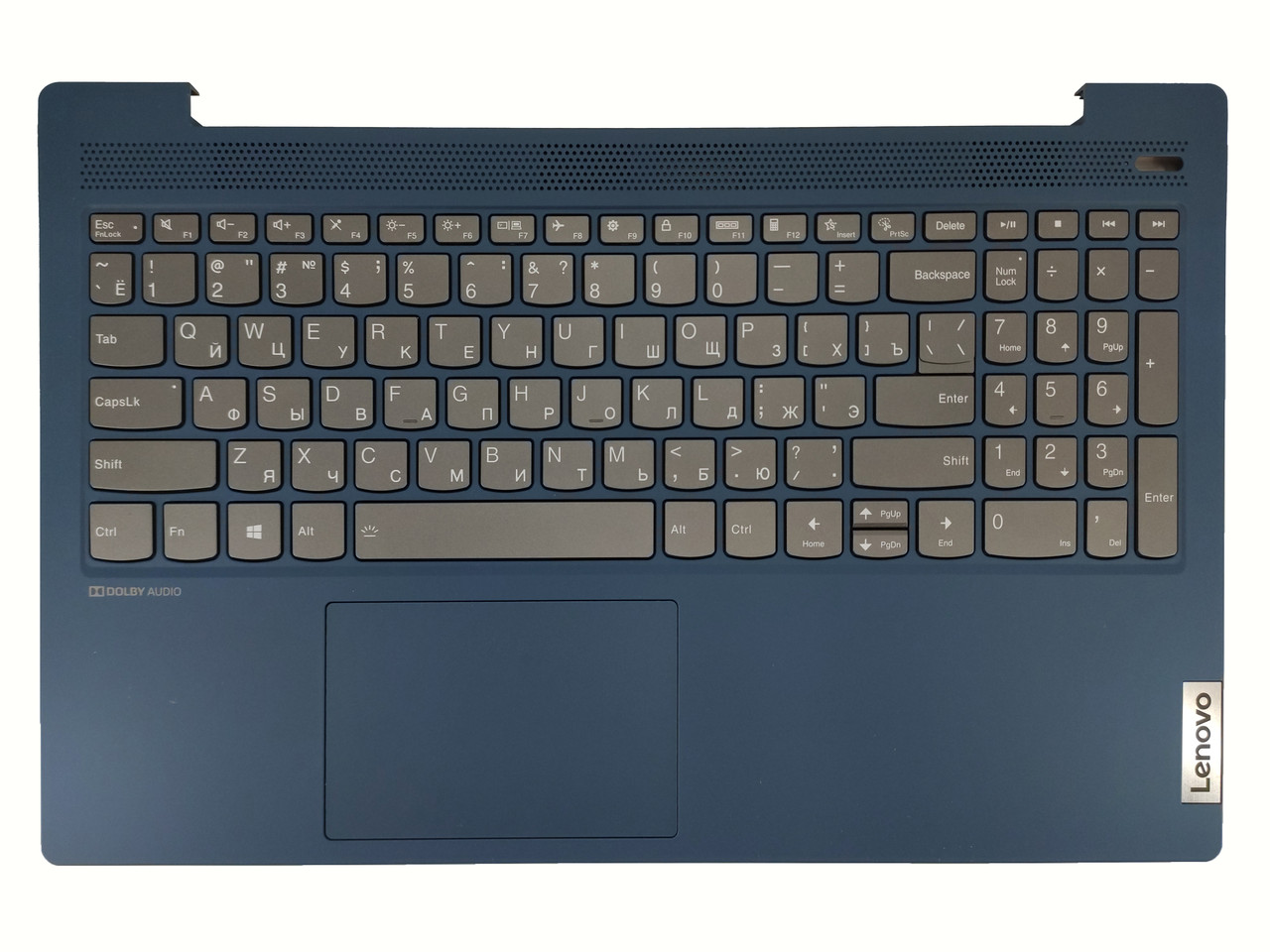 Верхняя часть корпуса (Palmrest) Lenovo IdeaPad 5-15 с клавиатурой, с подcтветкой и с тачпадом, синий - фото 1 - id-p177455322
