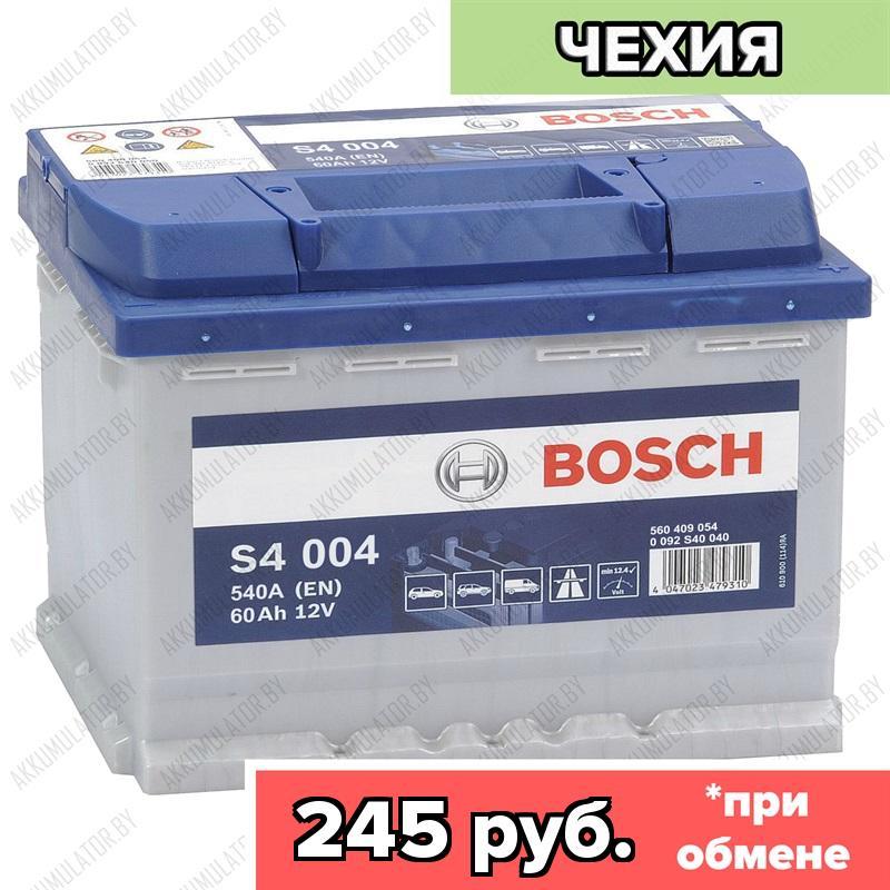Аккумулятор Bosch S4 004 / [560 409 054] / Низкий / 60Ah / 540А / Обратная полярность / 242 x 175 x 175