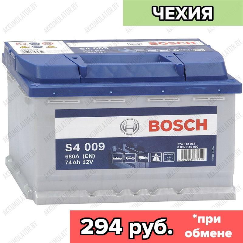 Аккумулятор Bosch S4 009 / [574 013 068] / 74Ah / 680А / Прямая полярность / 278 x 175 x 190