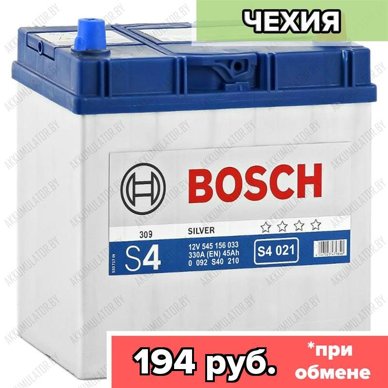 Аккумулятор Bosch S4 021 / [545 156 033] / 45Ah JIS / 330А / Asia / Обратная полярность / 238 x 127 x 200