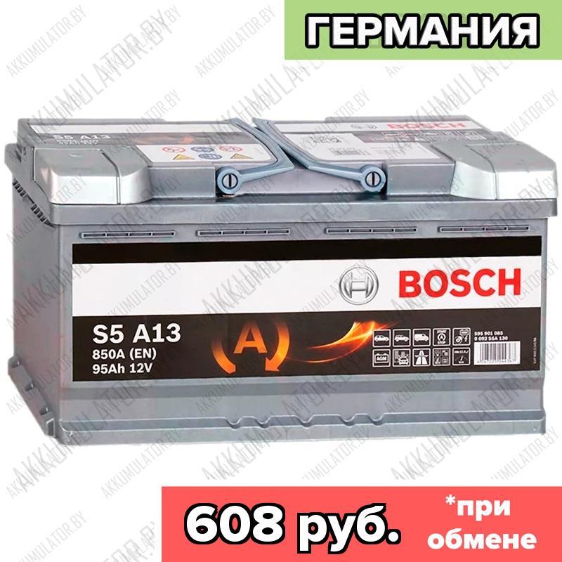 Аккумулятор Bosch S6\S5A AGM 002 / [595 901 085] / 95Ah / 850А / Обратная полярность / 353 x 175 x 190
