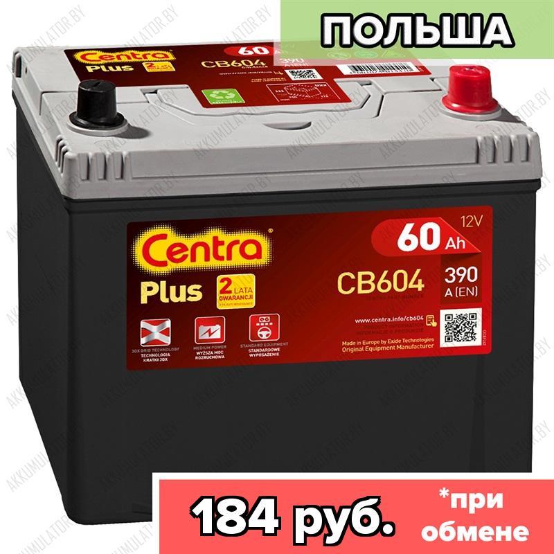 Аккумулятор Centra Plus CB604 / 60Ah / 520А / Asia / Обратная полярность / 232 x 173 x 200 (220)