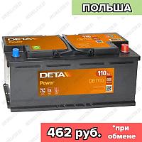 Аккумулятор DETA Power DB1100 / 110Ah / 850А / Обратная полярность / 393 x 175 x 190