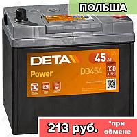 Аккумулятор DETA Power DB454 / 45Ah / 330А / Asia / Обратная полярность / 237 x 127 x 200 (220)