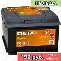 Аккумулятор DETA Power DB542 / Низкий / 54Ah / 520А / Прямая полярность / 242 x 175 x 175