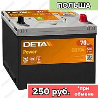 Аккумулятор DETA Power DB704 / 70Ah / 540А / Asia / Прямая полярность / 261 x 172 x 200 (220)