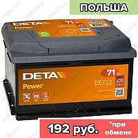 Аккумулятор DETA Power DB712 / Низкий / 71Ah / 670А / Обратная полярность / 278 x 175 x 175
