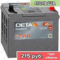 Аккумулятор DETA Senator3 DA456 / 45Ah / 390А / Asia / Обратная полярность / 237 x 127 x 200 (220)