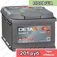Аккумулятор DETA Senator3 DA602 / Низкий / 60Ah / 600А / Обратная полярность / 242 x 175 x 175