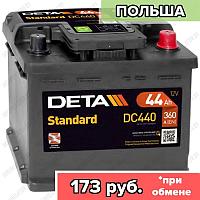 Аккумулятор DETA Standard DC440 / 44Ah / 360А / Обратная полярность / 207 x 175 x 190