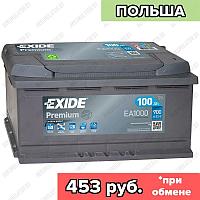 Аккумулятор Exide Premium EA1000 / 100Ah / 900А / Обратная полярность / 353 x 175 x 190
