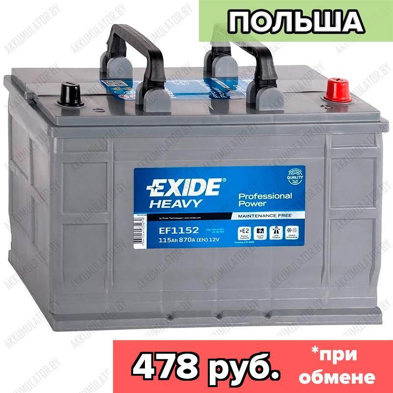 Аккумулятор Exide Professional Power EF1152 / 115Ah / 870А / Обратная полярность / 349 x 175 x 235