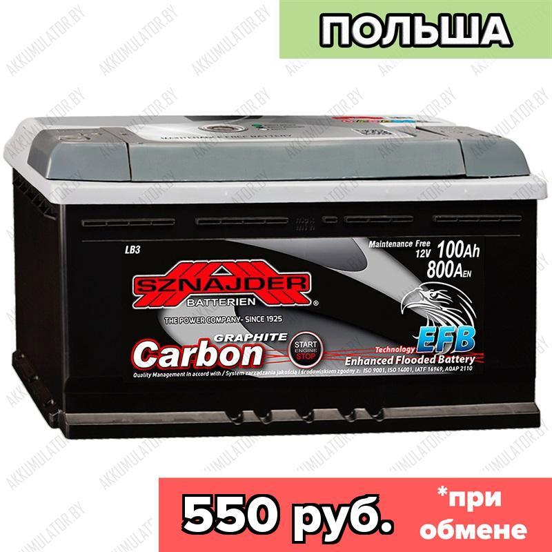 Аккумулятор Sznajder Carbon EFB / 600 05 / 100Ah / 800А / Обратная полярность / 353 x 175 x 190
