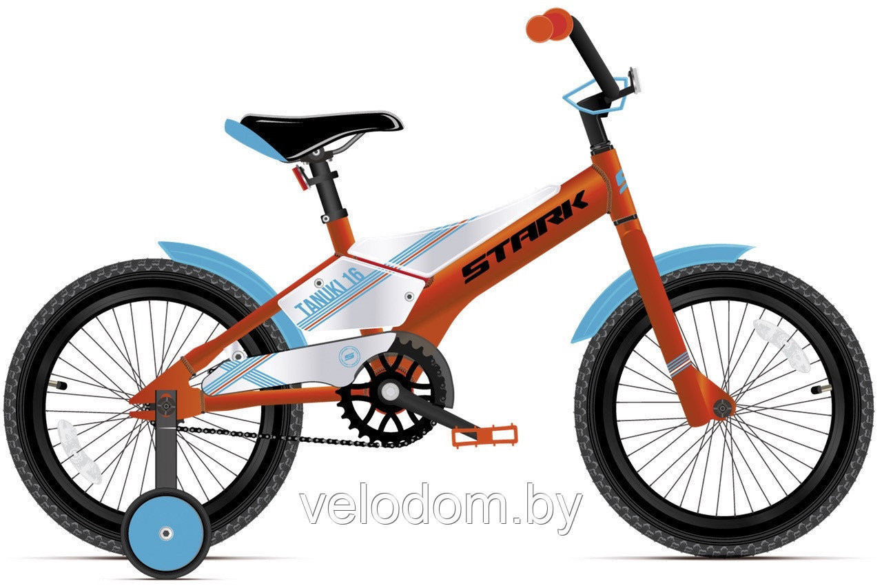Велосипед детский Stark Tanuki 16 оранжевый/голубой - фото 1 - id-p171539703