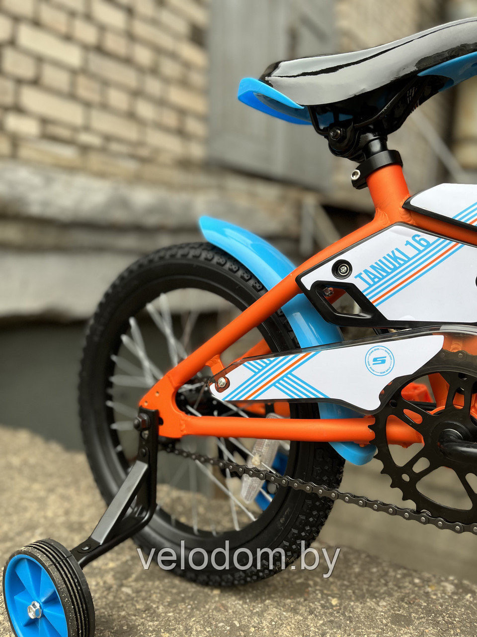 Велосипед детский Stark Tanuki 16 оранжевый/голубой - фото 6 - id-p171539703
