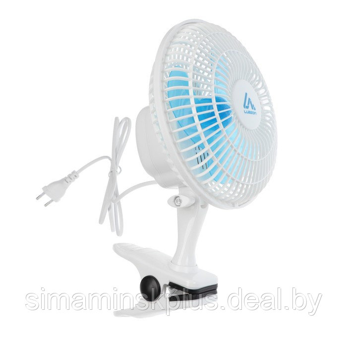 Вентилятор Luazon LOF-04, настольный, 15 Вт, 15 см, 2 режима, пластик, бело-голубой - фото 6 - id-p174610134
