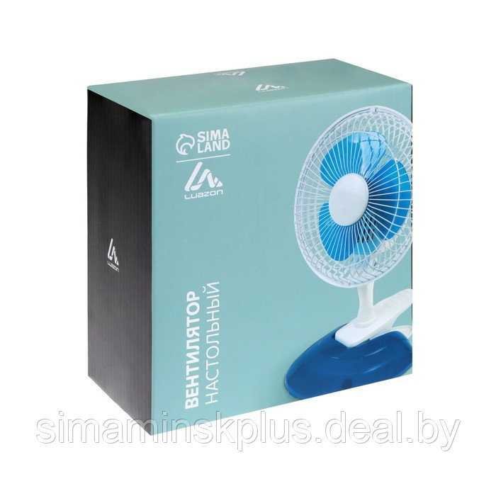 Вентилятор Luazon LOF-04, настольный, 15 Вт, 15 см, 2 режима, пластик, бело-голубой - фото 10 - id-p174610134