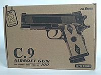 Пистолет игрушечный пневматический металлический Airsoft Gun С.9+