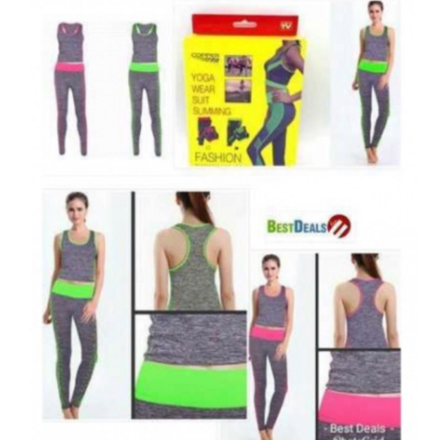 Женский костюм для фитнеса одежда для спортзала йоги, бега Yoga Wear f Suit Slimming /bigl - фото 1 - id-p177480936