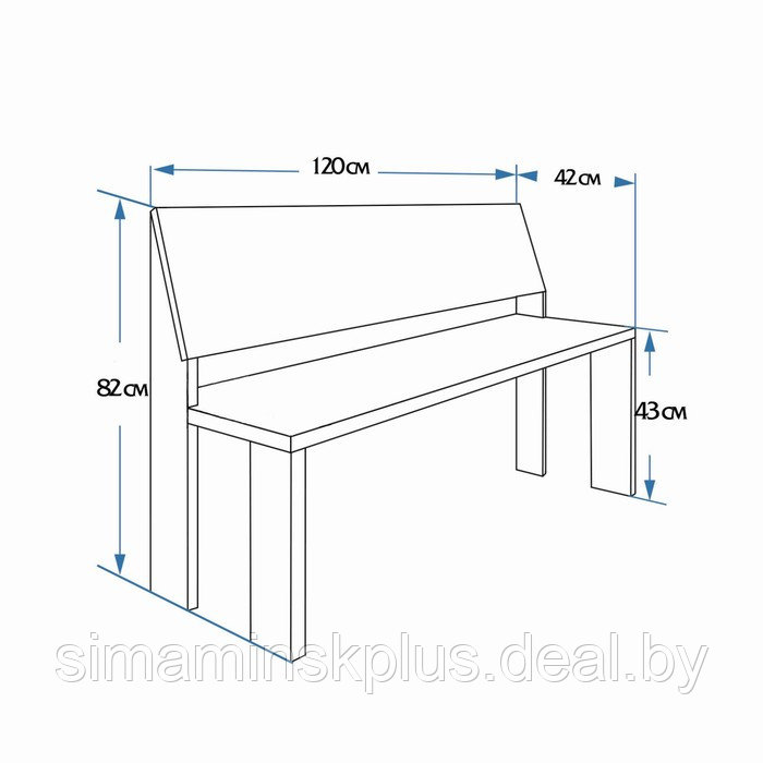 Скамейка "Элит" сосна натуральная 120х42х82см - фото 3 - id-p174625138