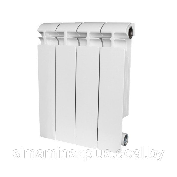 Радиатор алюминиевый STOUT ALPHA, 350 x 80 мм, 4 секции, боковое подключение - фото 1 - id-p176810252