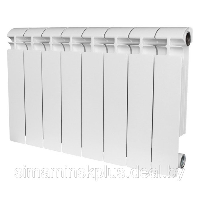 Радиатор алюминиевый STOUT ALPHA, 350 x 80 мм, 8 секций, боковое подключение - фото 1 - id-p176810264
