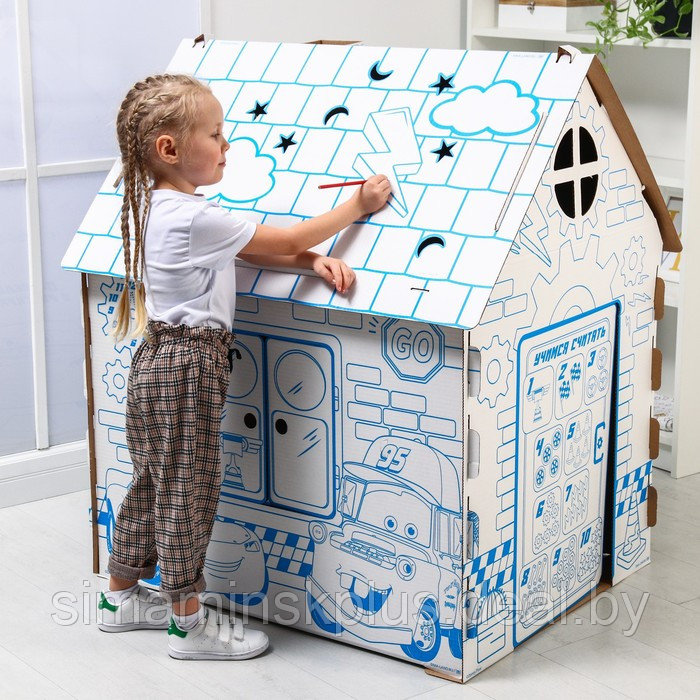 Дом-раскраска «Тачки», набор для творчества, дом из картона, Дисней - фото 1 - id-p149938654