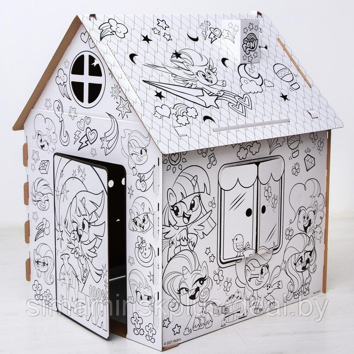Дом-раскраска «Мой маленький пони», набор для творчества, дом из картона, My little pony - фото 3 - id-p157349561